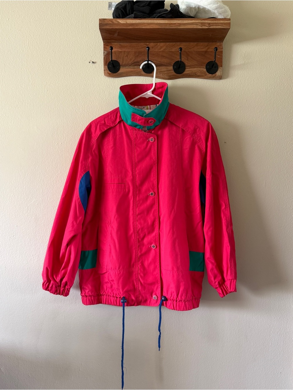 London Fog Vintage 90s Colorblock Funnel Neck Windbreaker Jacket Size M